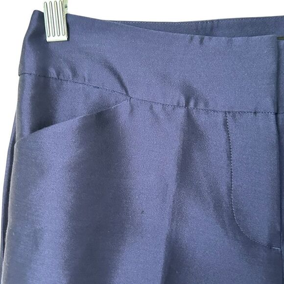 Talbots Navy Blue Silk Cropped Pants The Grace Fit - Picture 3 of 8